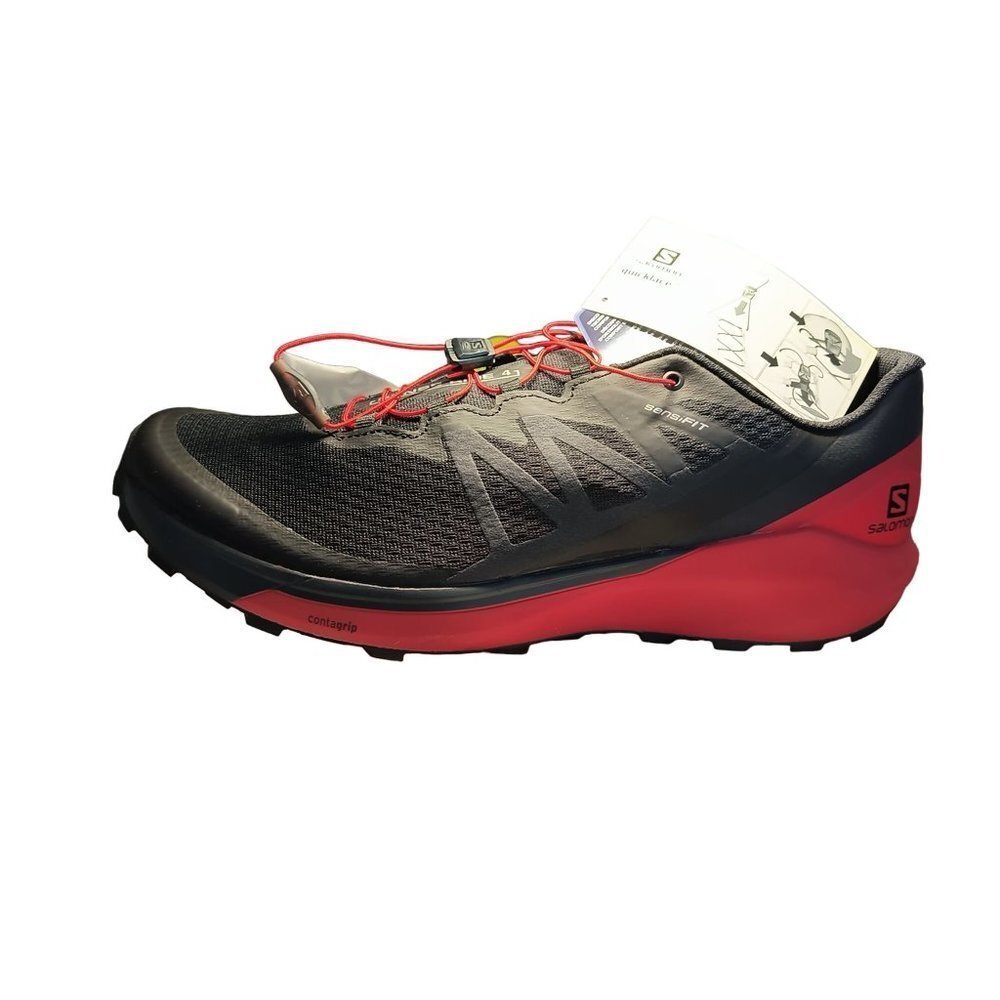 Salomon Sense Ride 4 Black/Goji Berry/Phantom Men's 12.5 NIB - Picture 3 of 7